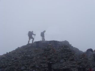 Two climbers on top of Cuilcagh
